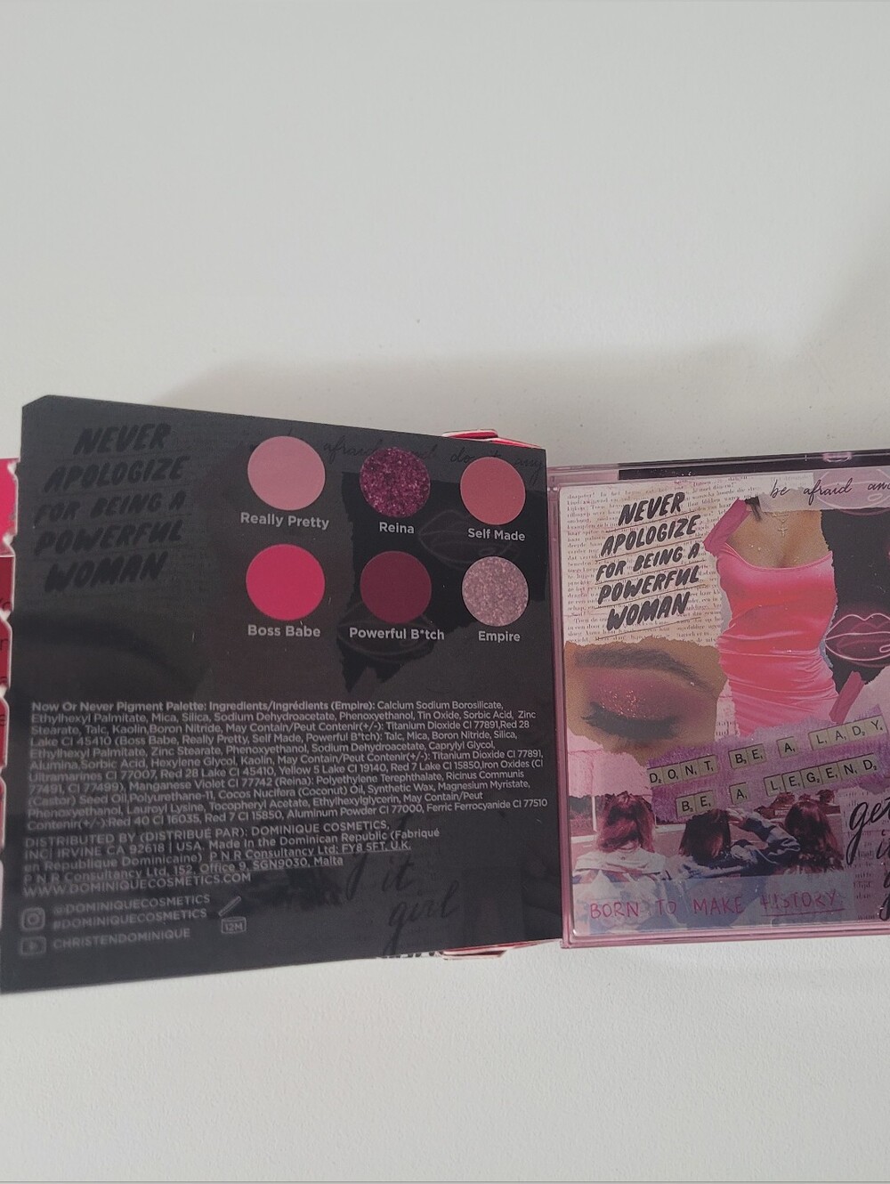 Dominique Pink Collage Eyeshadow Palette - Assorted Pink Tones - Picture 2 of 5